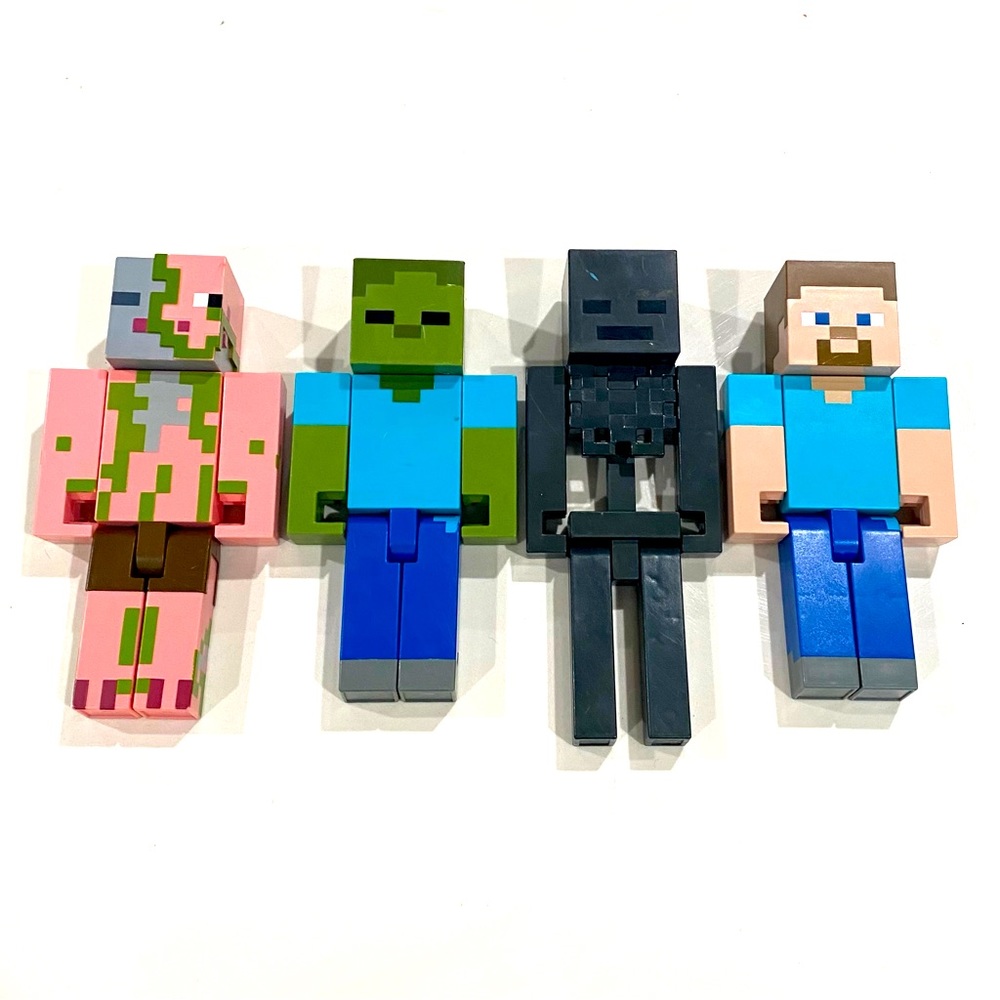 Four Large Menecraft Action Figures
